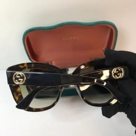 New - 💯 Original Gucci Light Brown Butterfly Ladies Sunglasses GG0327S 002